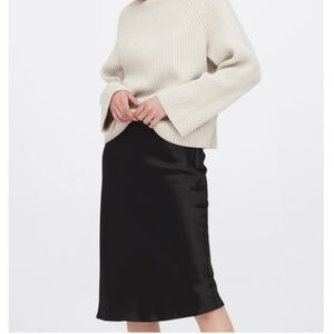 Black silk midi skirt, Lily Silk, size XS. U.S. size 0-2